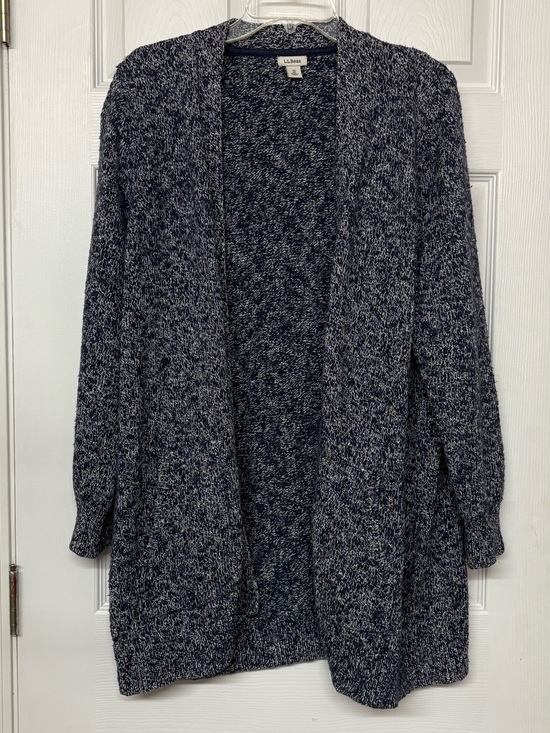 L.L. Bean Sweaters - L. L. Bean Longline Open Front Cotton Cardigan Blue Sz 1X